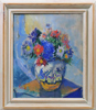 Jerken, Erik, olja, blomsterstilleben, signerad, 55 x 46 cm