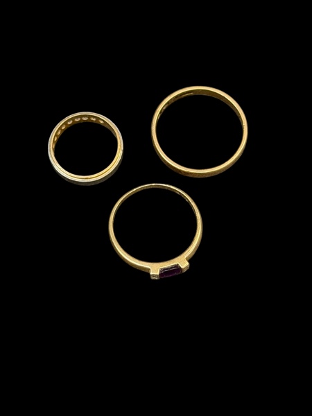 GULD, ringar 3 st, 18K