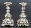 Ljusstakar, 1 par nysilver, nyrokokostil, 1900-talets mitt