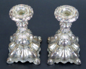 Ljusstakar, 1 par nysilver, nyrokokostil, 1900-talets mitt