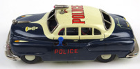 Leksak, mekanisk/elektrisk, polisbil, Electromobile Police, 1950-60-tal,