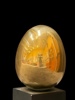 SKULPTUR, guldägg på träsockel