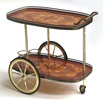 Serveringsvagn, mässing och laminat, 1900-talets 2 hälft,