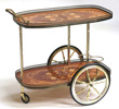 Serveringsvagn, mässing och laminat, 1900-talets 2 hälft,
