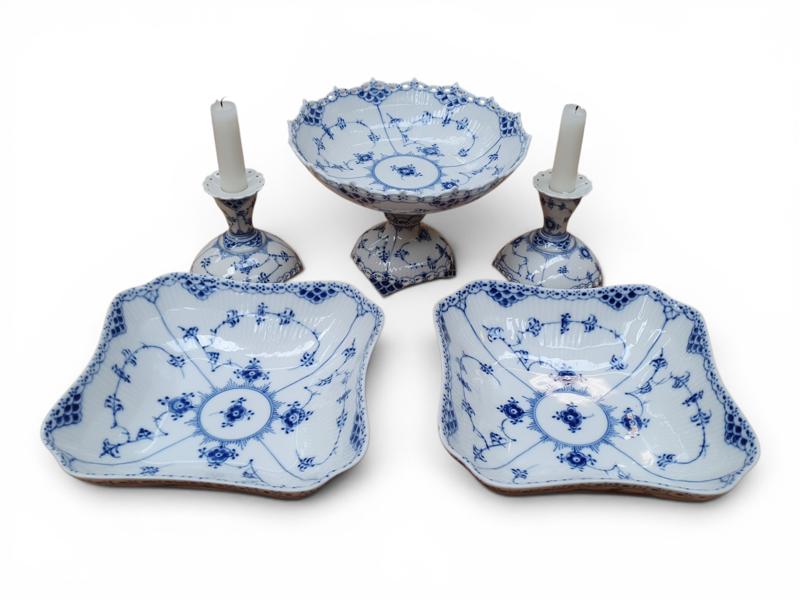 PORSLIN, ROYAL COPENHAGEN MUSSELMALET, SERVISDELAR, 5 st