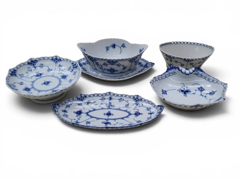 PORSLIN, ROYAL COPENHAGEN MUSSELMALET, 5 delar