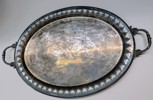Oval ´bricka med handtag i nysilver Okänd tillverkare