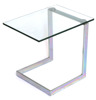 Okänd designer för Gebra, soff/lampbord, stål med härdad glasskiva,