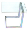 Okänd designer för Gebra, soff/lampbord, stål med härdad glasskiva,