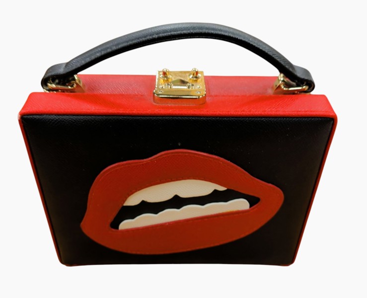 Väska - "munväska" röd/svart