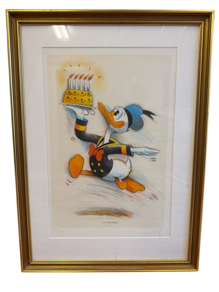 Tavla "Kalle Anka" Litografi Lasse Åberg