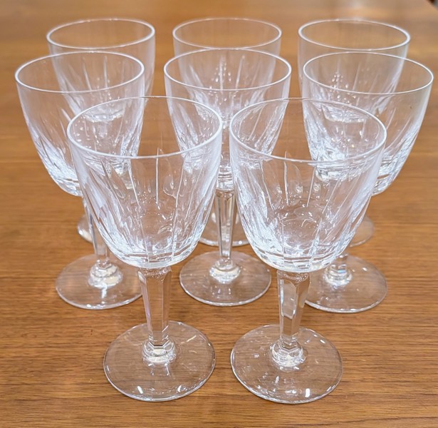 8 st kristallglas vitvin