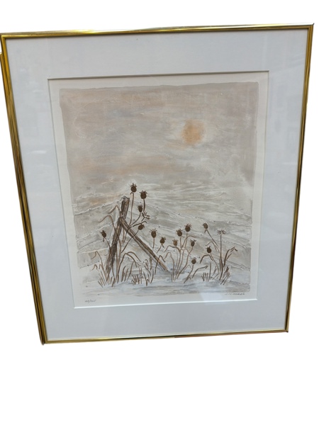 Signerad litografi "Vinterdag" Lill Norén numrerad 122 / 325