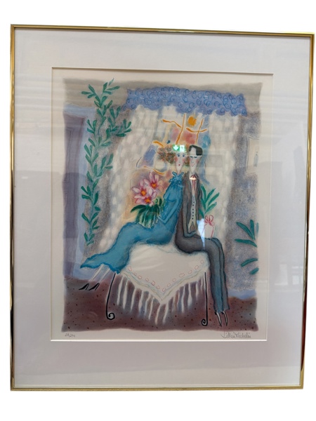 Färglitografi av Lillan Michelin signerad 208 / 290