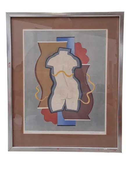 FÄRGLITOGRAFI, Esaias Thorén, "Vit torso", signerad och numrerad 234/300, daterad -77, synlig pappersstorlek 42 x 33 cm