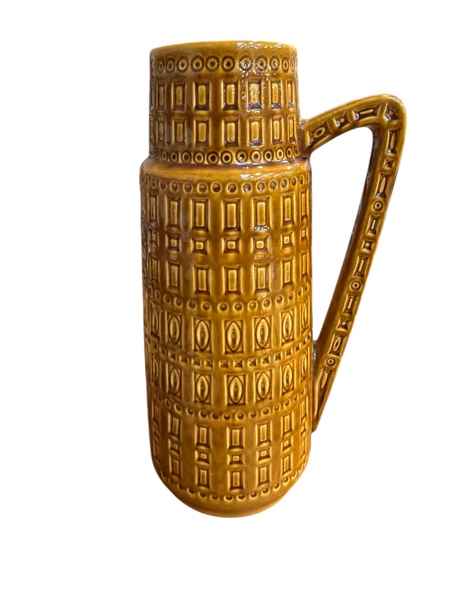 Okänd designer för Scheurich golvvas/kanna med hänkel Väst Tyskland