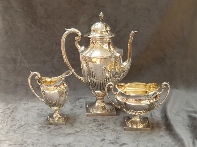 KAFFESERVIS, 3 delar, nysilver