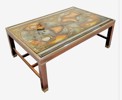 Dekormöbelbord mitten 1900-talet sk "decorative map cofee table"