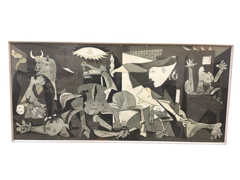 PABLO PICASSOS " Guernica" från 1937, tryckt reproduktion från 1900-talets senare hälft.