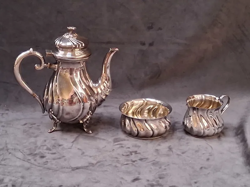 KAFFESERVIS, 3 delar, nysilver