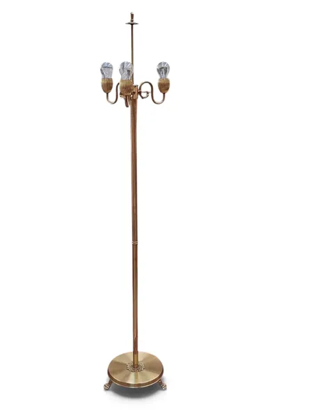 GOLVLAMPA, mässing, 3 ljuspunkter