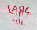Tunebo, Lars, blandteknik, Hjärter Dam och Kung, signerad och daterad 2001,