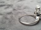 RING, 14 k vitguld, 3 större stenar