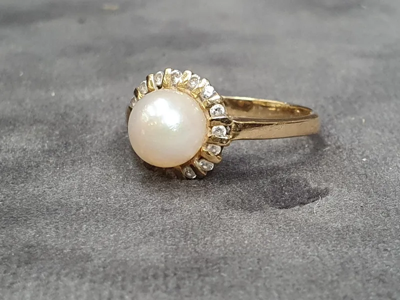 RING, 14k guld, pärla