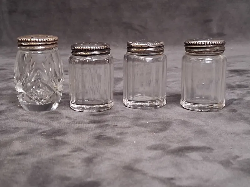 SALTKAR, GLAS OCH SILVER, 4 st