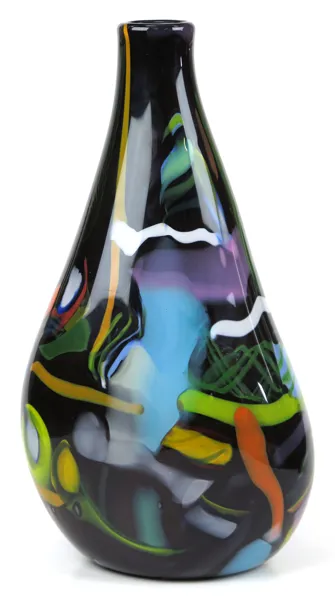 Arroyo, Daniel & Boström, Ulla för Alster Glasstudio, vas, polykrom glasmassa, signerad och daterad 1996, h 31 cm