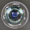 Brandt, Åsa, egen hytta, Eskilstuna, skål, glas, polykrom dekor, signerad, dia 27 cm