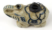 Rökelsekar, glaserat flintgods med bronsmontage, orientaliskt arbete, 1900-tal,
