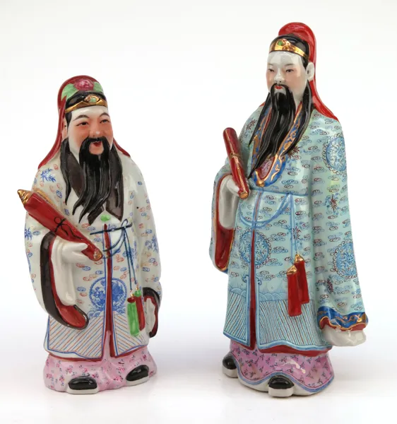 Figuriner, 2 st, porslin, Kina, 1900-talets mitt eller 2 hälft,