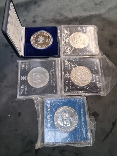 Silver Jubileumsmynt 200-kronors