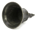 Handklocka, patinerad brons, så kallad Bell of Mechelen (Malines), Flandern, barock, 1500-tal, dekor av mytologiska motiv samt latinsk devis “Sit nomen Domini benedictum”, h 12 cm, kläpp saknas