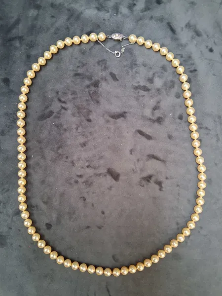 PÄRLCOLLIER, LÅS I STERLINGSILVER