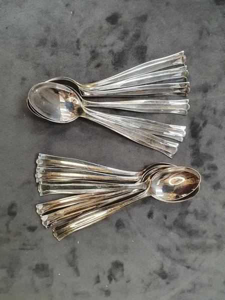 Kaffeskedar, silver, 12 st
