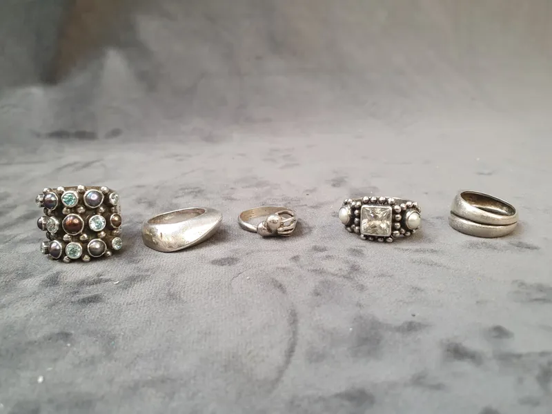 Ringar, 5 st, silver