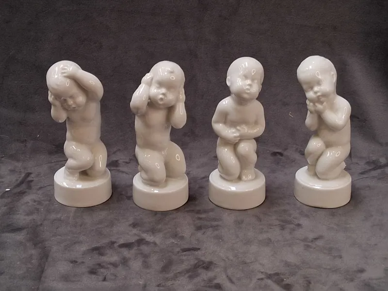Figuriner, 4 st, porslin