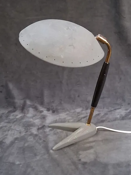 Bordslampa, metall och svärtat trä, Einar Backström, tillskriven