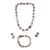 SMYCKESSET 4 delar, halsband samt armband, förgyllt sterlingsilver och ametister, vikt 68 g