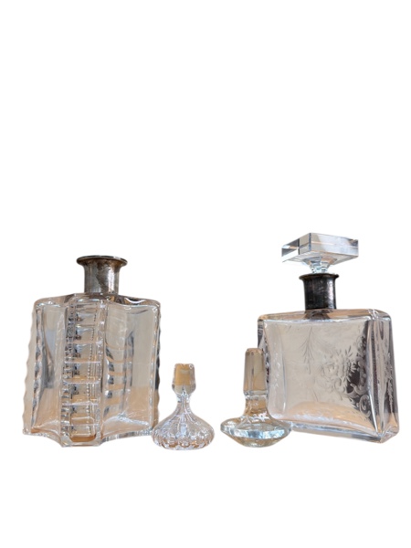 KARAFFER med silvermontage, 2 st