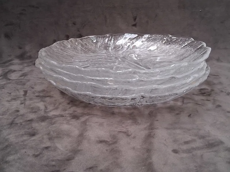 Tallrikar, glas, Lars Hellsten för Orrefors, 4 st