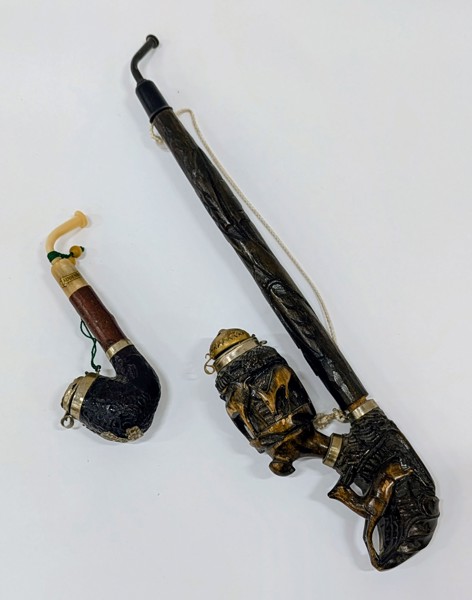 XXX Långpipor skurna i trä ,4 stycken