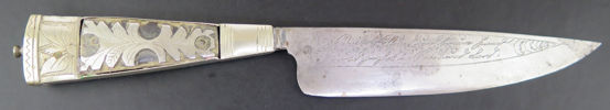 Kniv, smide med silverhandtag, 