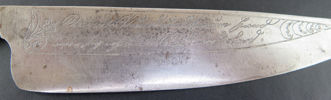 Kniv, smide med silverhandtag, 