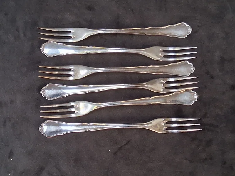 Dessertgafflar, 6 st, silver