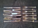 Smörgåsknivar samt gafflar, 8+8 st, silver
