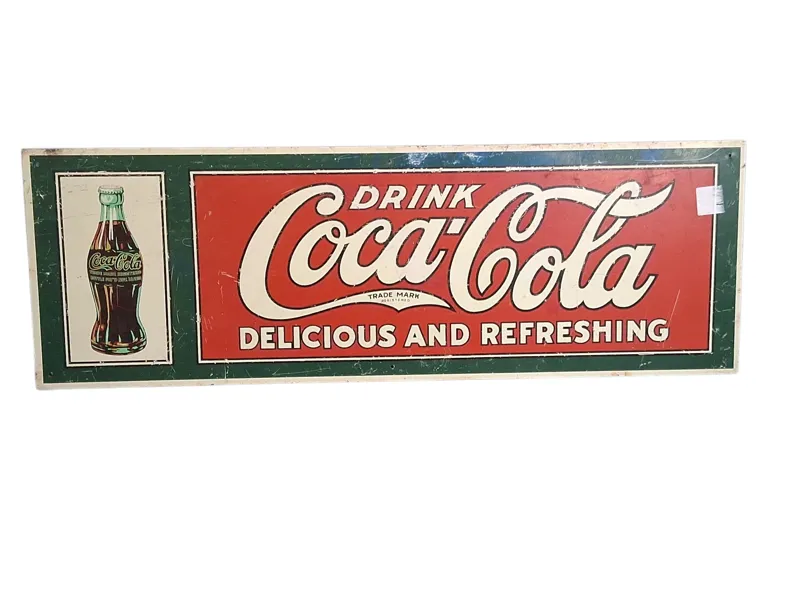 Reklamskylt, Coca Cola, litograferad plåt