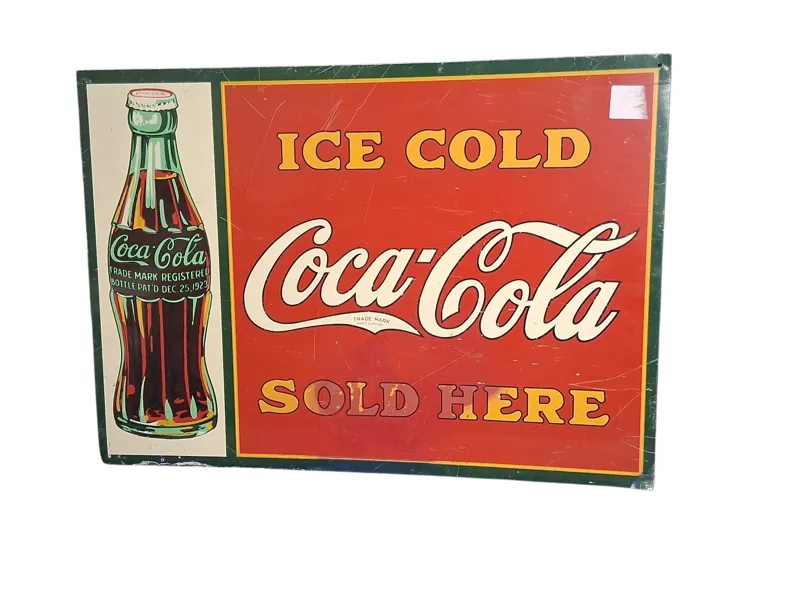 Reklamskylt, Coca Cola, litograferad plåt